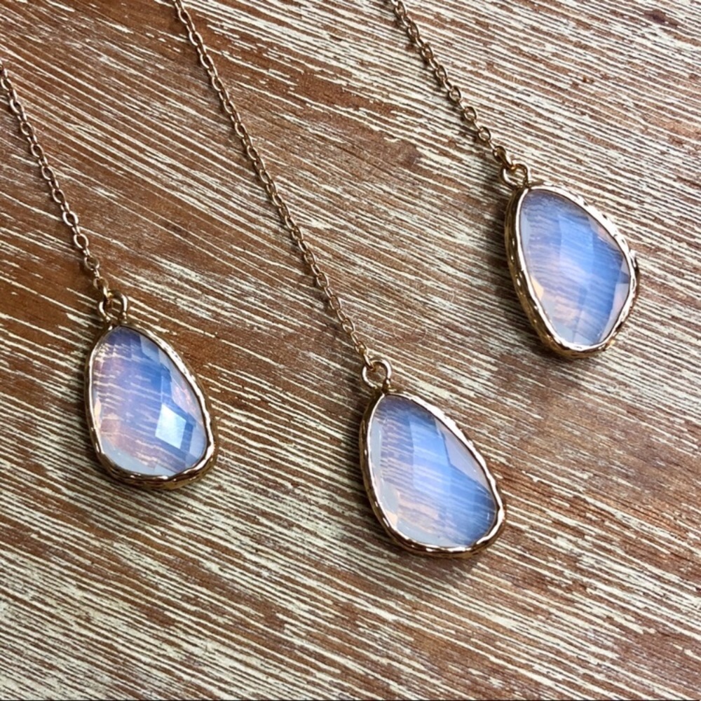 14K Rose Gold Moonstone Necklace